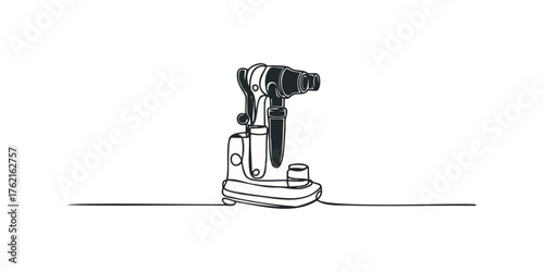 Ophthalmoscope equipment medical instrument one line drawing