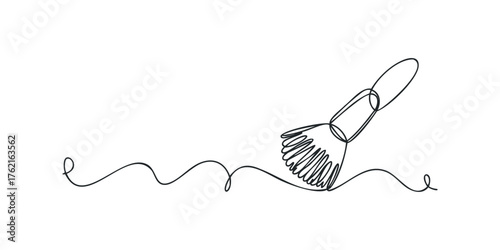 Makeup brush line drawing