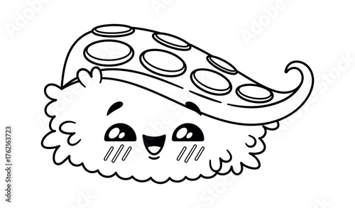 Cute smiling sashimi kawaii character