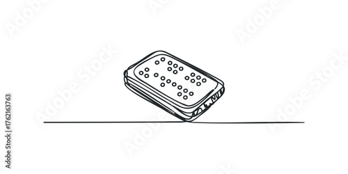 Braille device on isolated white background