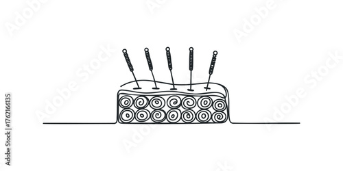 Acupuncture Needles Inserted Into Torso Illustration