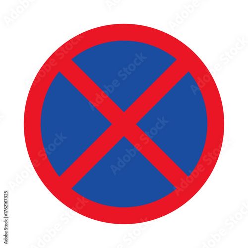 Free Download No stopping or parking traffic sign symbol representing restriction, road regulation, and vehicle control used for transportation safety, traffic management, and driving rule enforcement - GFXLoad