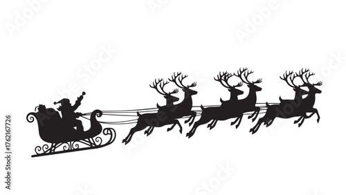 santa claus with reindeer