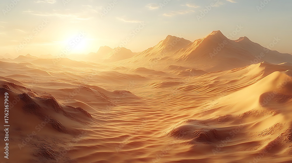 Naklejka premium Desert sunrise landscape
