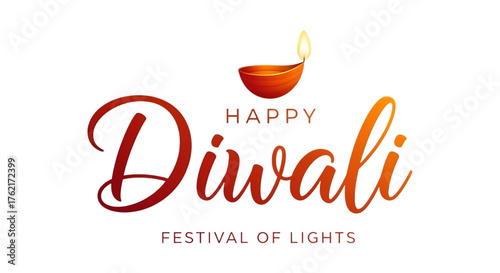 Celebrating happy diwali festival of lights with a traditional diya lamp glowing brightly for festive greetings and holiday wishes