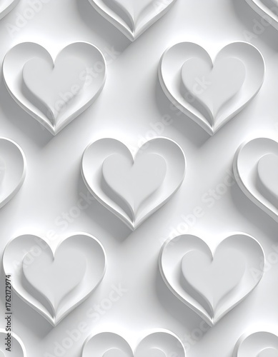 Repeating white hearts