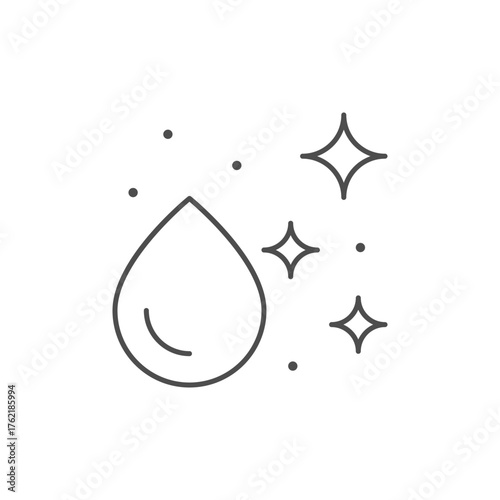 Clean water line outline icon