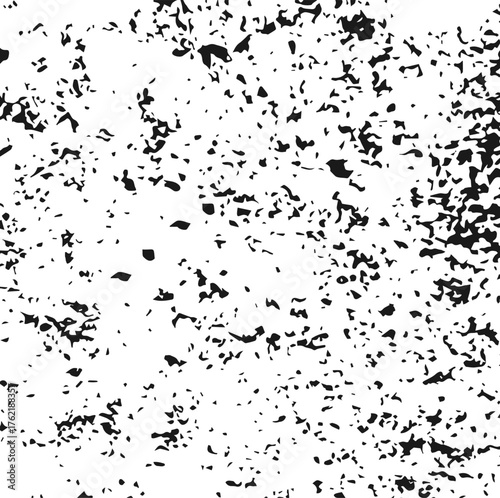 Abstract black and white speckle overlay texture with a dense, scattered, and distressed granular grunge effect for backgrounds.