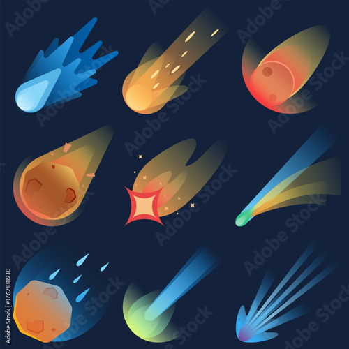 A meteor descending from the sky