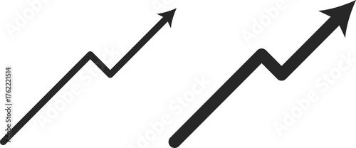 trending icon set. upward trending arrows symbol. Business Growth icons collection. Positive Trend sign