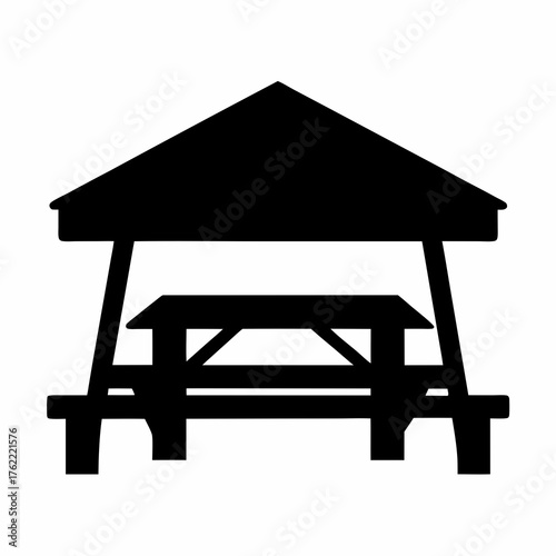 Campground picnic shelter vector illustration scalable svg outdoor recreation icon design