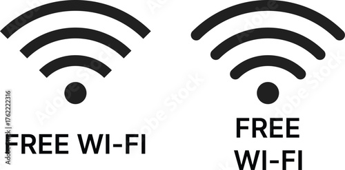 Free wifi icon. Wireless internet Wi Fi icons. Wireless hotspot network sign. Wifi hotspot sign for digital communication
