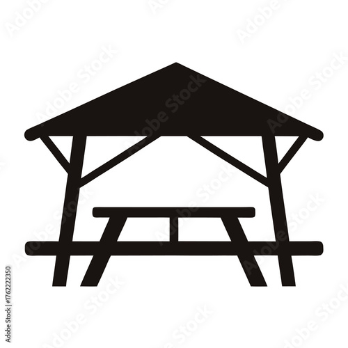 Campground picnic shelter vector illustration scalable svg icon