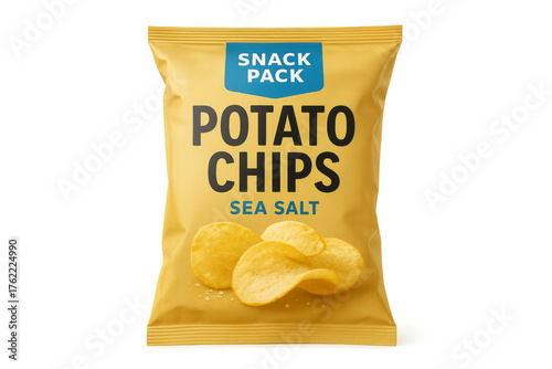 Snack pack potato chips bag with sea salt flavor