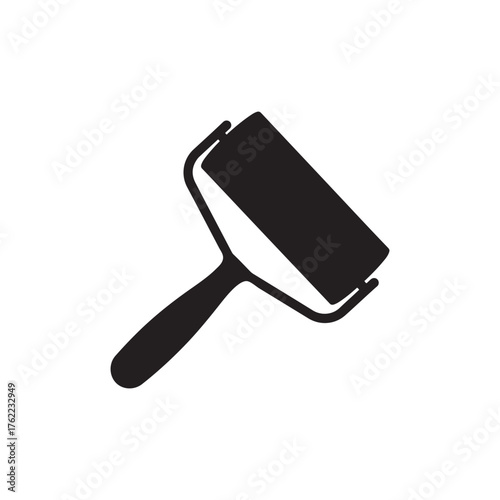 Lint roller silhouette icon vector flat design.