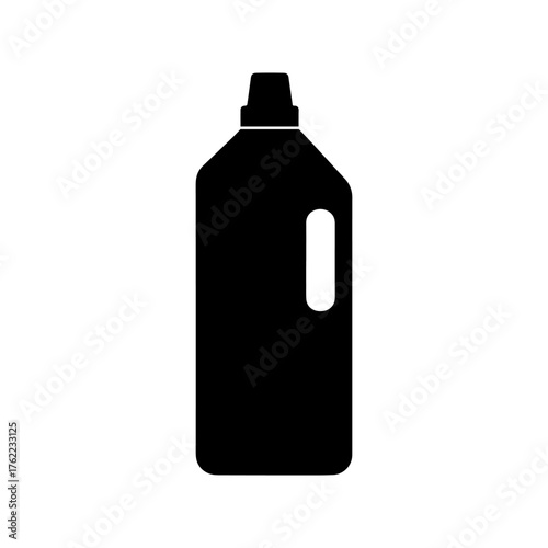 Bleach bottle silhouette icon vector flat design.