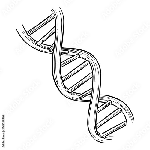 DNA genetic symbol vector hand drawn illustration