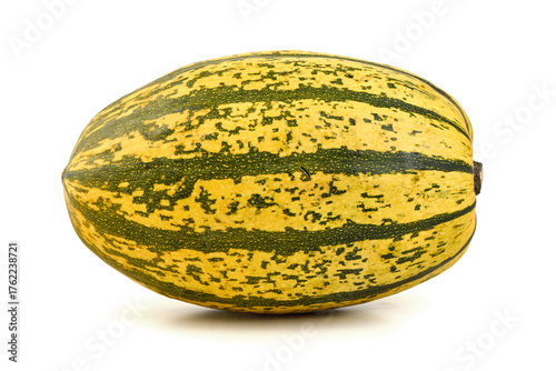 Delicata Squash Gourd, isolated on white background