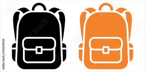 Backpack Icon Illustration – A minimalist vector design symbolizing travel, adventure, exploration, and outdoor journeys.
