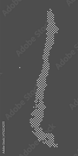 Chile map dot on gray background.  Dotted map Republic of Chile. Vector eps 10.