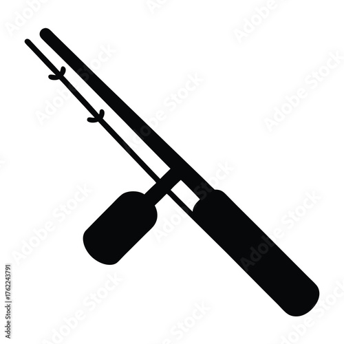 Scalable vector fishing rod illustration svg icon for outdoor adventures