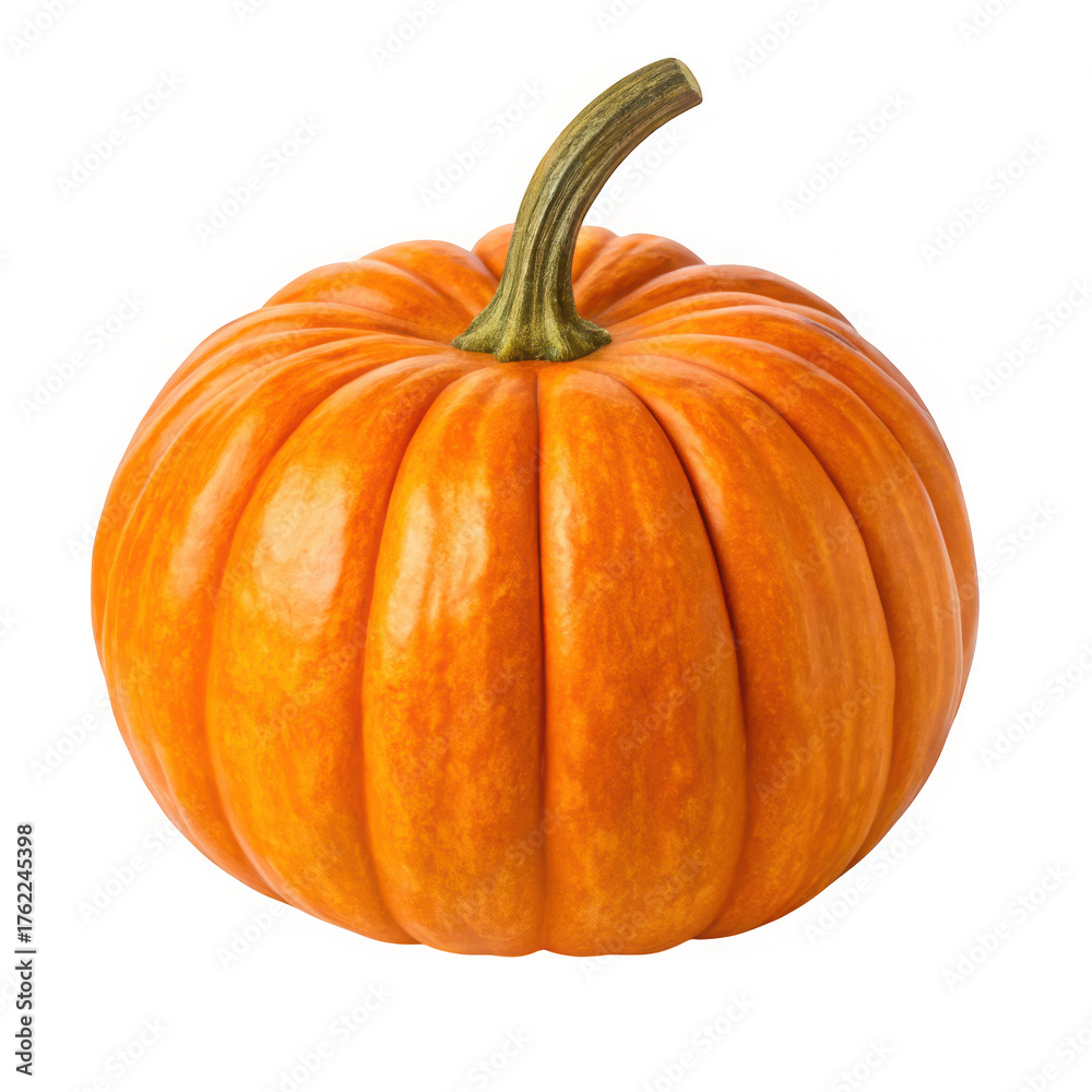 Fototapeta premium A vibrant orange pumpkin isolated on transparent background, perfect for autumn decor