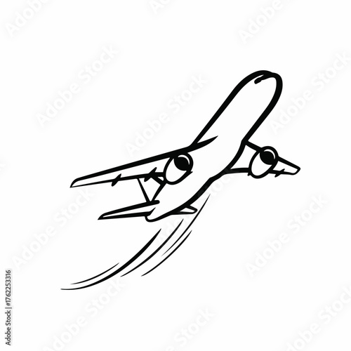 Whimsical cartoon airplane soaring through the sky with a sense of adventure