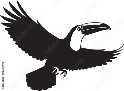 Toucan Flying Vector Art