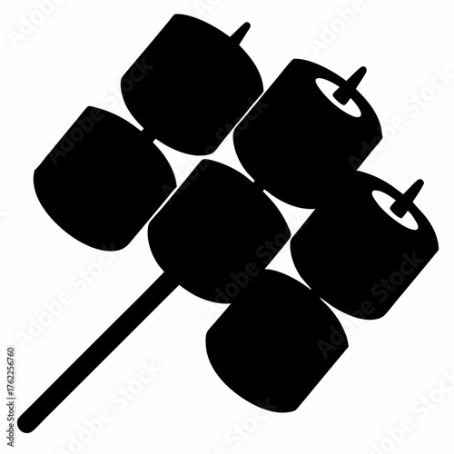 Marshmallow roasting stick vector illustration scalable svg icon for outdoor cooking