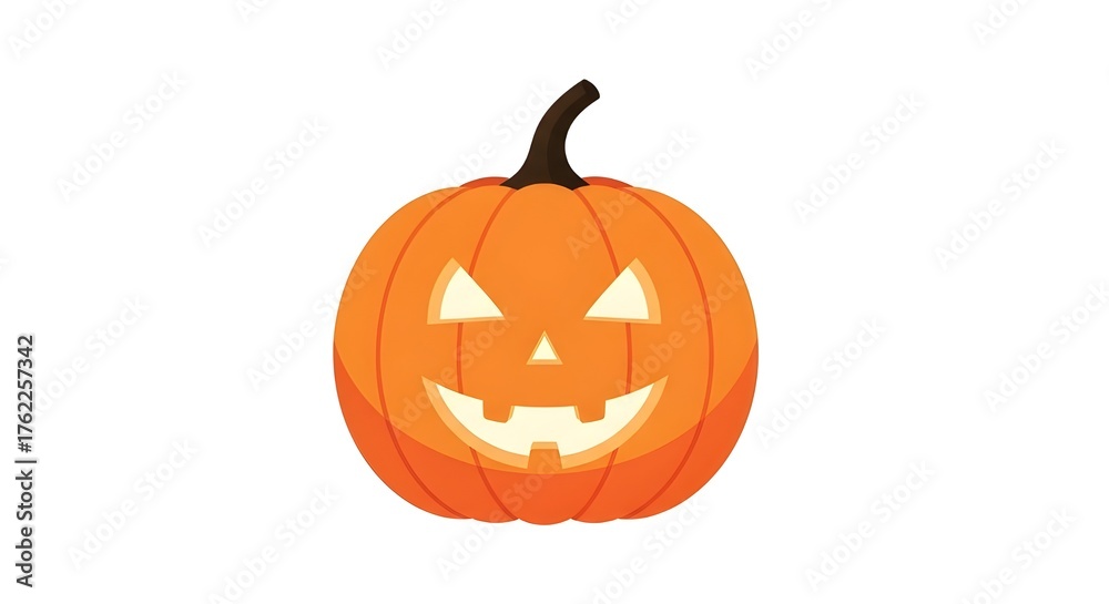 Fototapeta premium Glowing Jack-o'-Lantern Classic Halloween Pumpkin Art