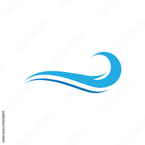 Sea wave logo ocean storm tide waves wavy river vector