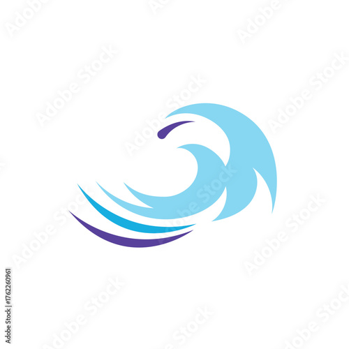 Sea wave logo ocean storm tide waves wavy river vector