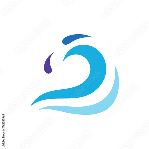 Sea wave logo ocean storm tide waves wavy river vector
