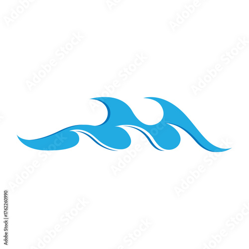 Sea wave logo ocean storm tide waves wavy river vector
