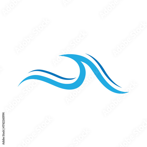Sea wave logo ocean storm tide waves wavy river vector