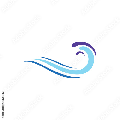 Sea wave logo ocean storm tide waves wavy river vector