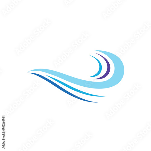 Sea wave logo ocean storm tide waves wavy river vector