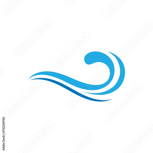 Sea wave logo ocean storm tide waves wavy river vector