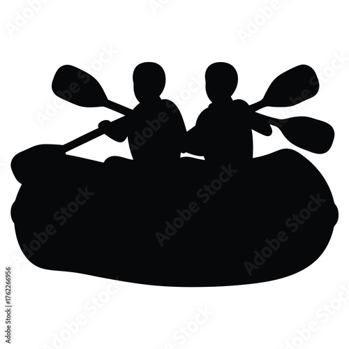 Two people kayaking vector illustration scalable for water sports and adventure