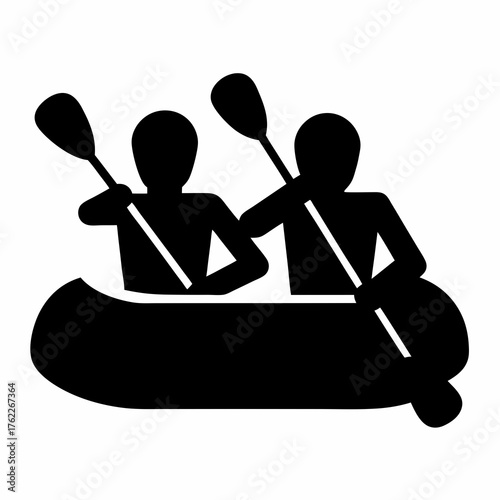Two people kayaking vector illustration scalable for water sports and adventure