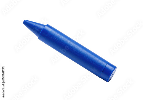 Photos Isolated blue crayon for drawing, art project or classroom use is colorful and u