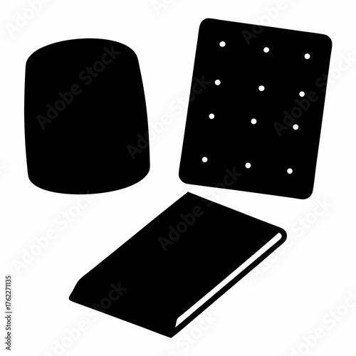 Smores ingredients vector illustration campfire treats crispy graham cracker marshmallow chocolate