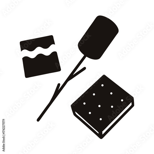 S mores ingredients vector illustration campfire treat delicious scalable eps icon