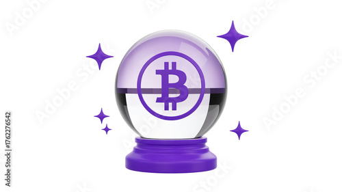 Crystal ball reveals bright future for Bitcoin investments, predicting digital currency success with shimmering magic