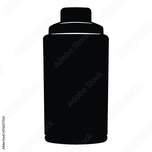 Scalable vector illustration of a black thermos bottle with handle icon