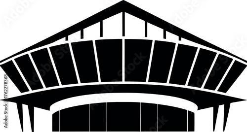 Black and white wrought iron railing on a building's staircase highlights the classic interior architecture design