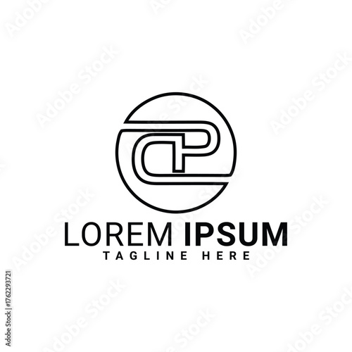 07.eps c. p text vector logo design 