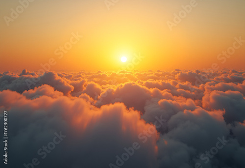 Valley of Clouds Reflecting Golden Sunlight