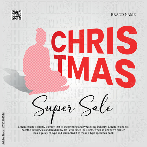 Festival christmas sale banner template design