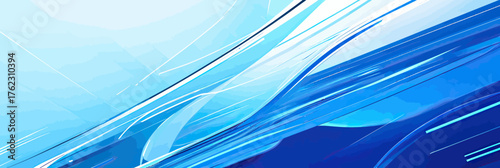 Abstract dynamic blue wave lines with futuristic technology background and smooth flowing light effects for digital design and innovation concepts